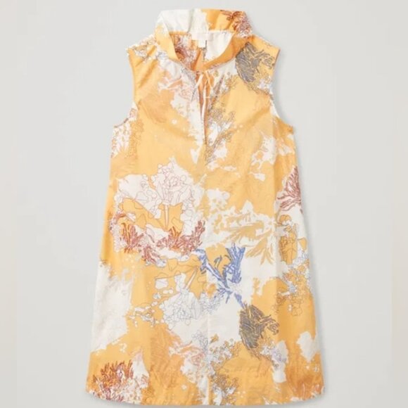 COS Multicolor Yellow Print Cotton Poplin Dress S - Picture 4 of 11